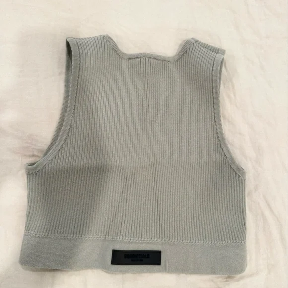 Fear of God ESSENTIALS SS23 knit rib sport tank crop top sports bra | M in Seal - Picture 8 of 11